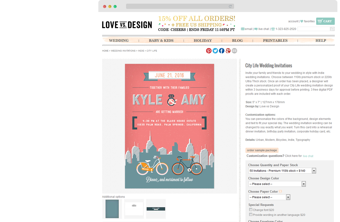 Webshop Love vs design